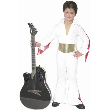 50s King Rock N Roll Elvis Presley White Childs Kids Boys Fancy Dress Costume